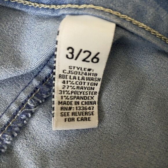 Celebrity Pink Denim Mini Skirt Women's Junior 3 / 26 Button Front Stretch Blue - Picture 5 of 8